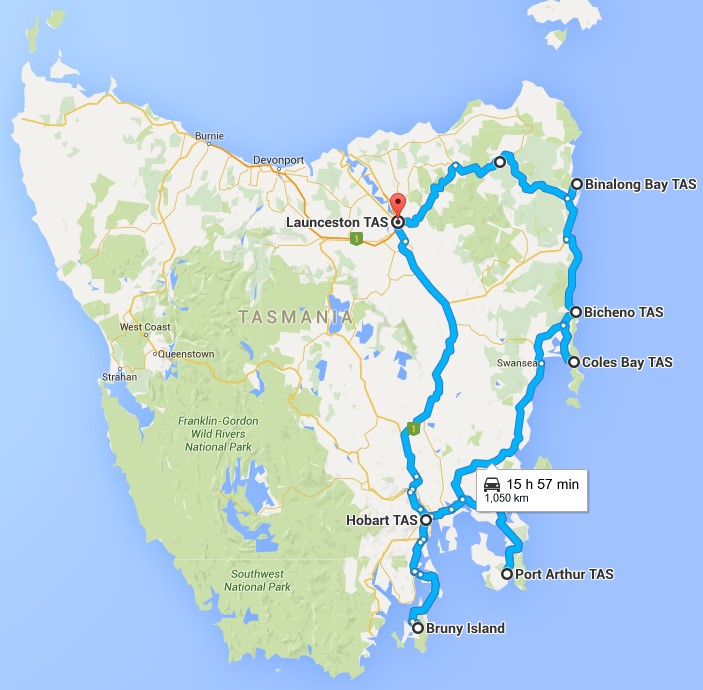 Map of Tasmania